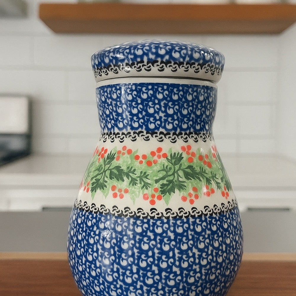 Polish Pottery Lidded Jar/Vase! New with tags!